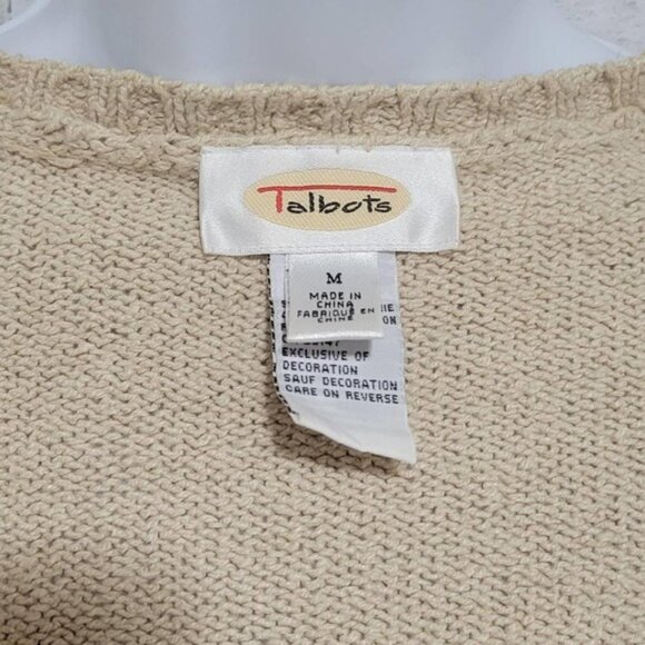 Talbots Knitting Theme Knit Sweater with Embellishments Yarn Craft Womens Medium - Picture 4 of 4